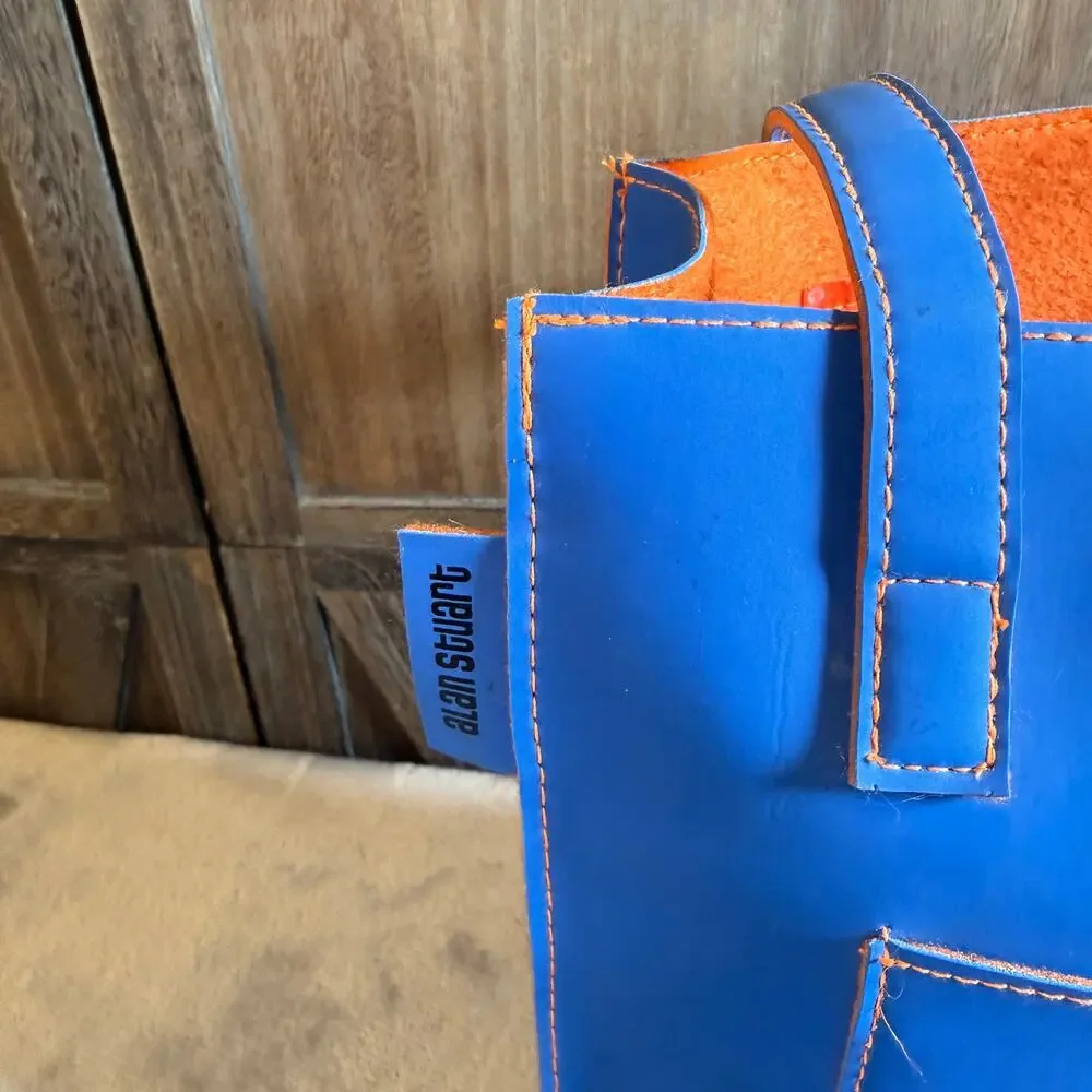 Alan Stewart Florida Gators Blue Leather Tote Bag Orange Suede NCAA UF